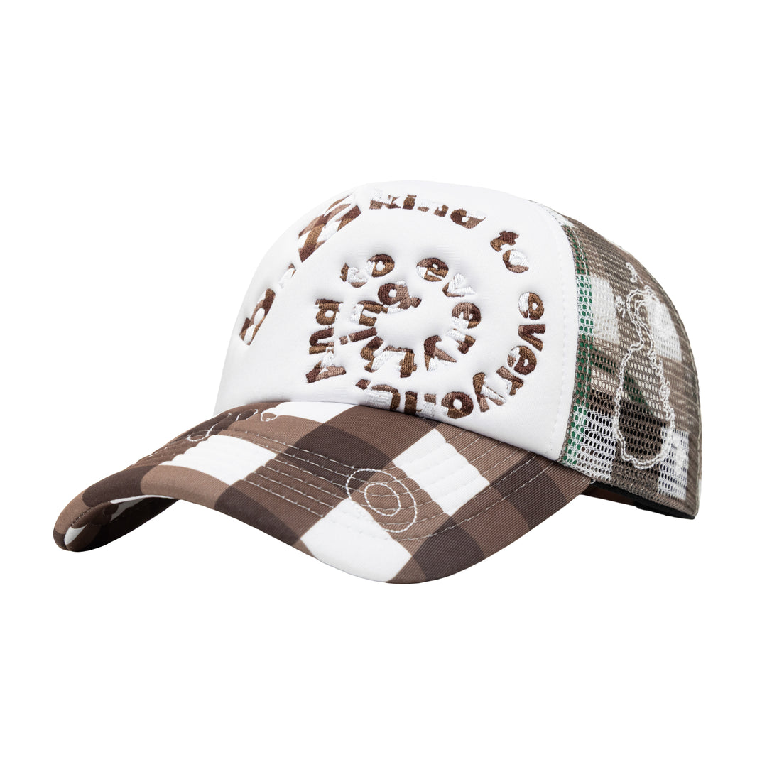 Bi Foam Trucker Hat (Brown Checker)