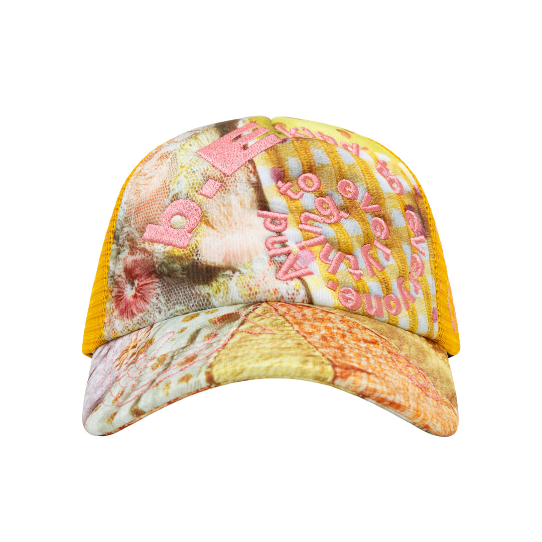Bi Foam Trucker Hat (Mix Fabric / Tangerine)