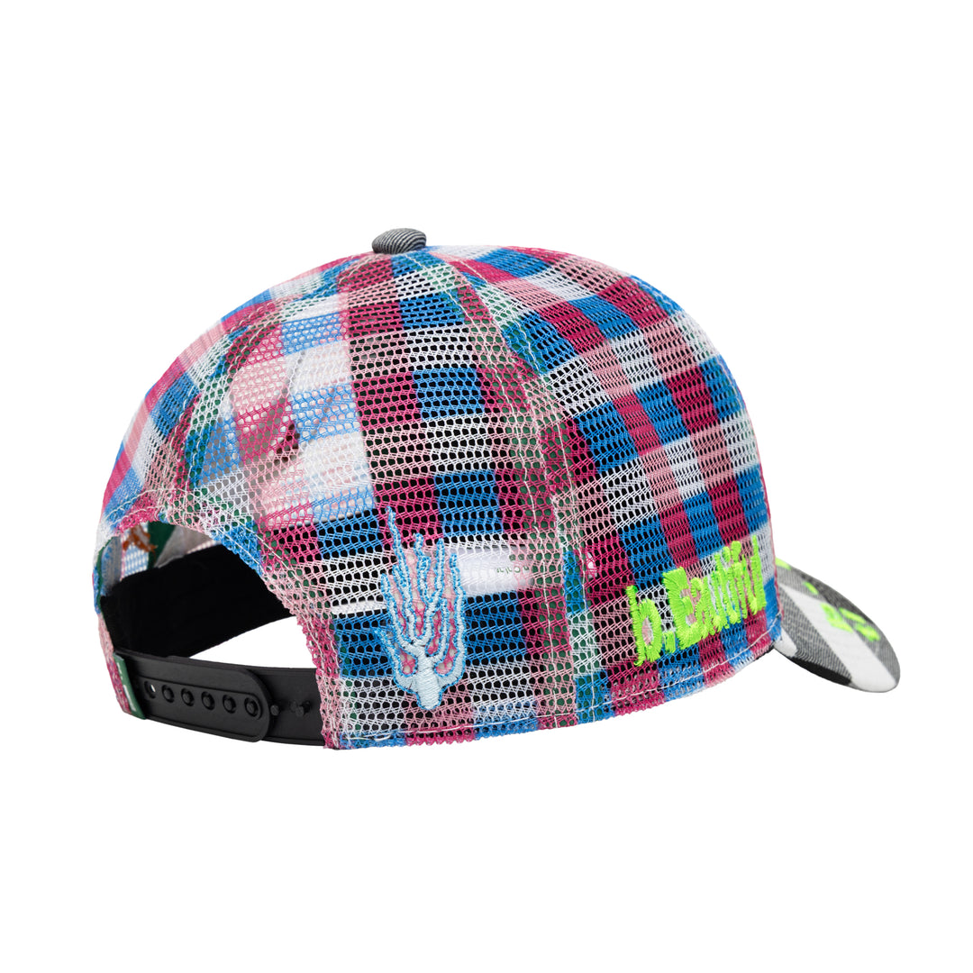 Biyu Hat (Black Buffalo Check / Pink / Blue)