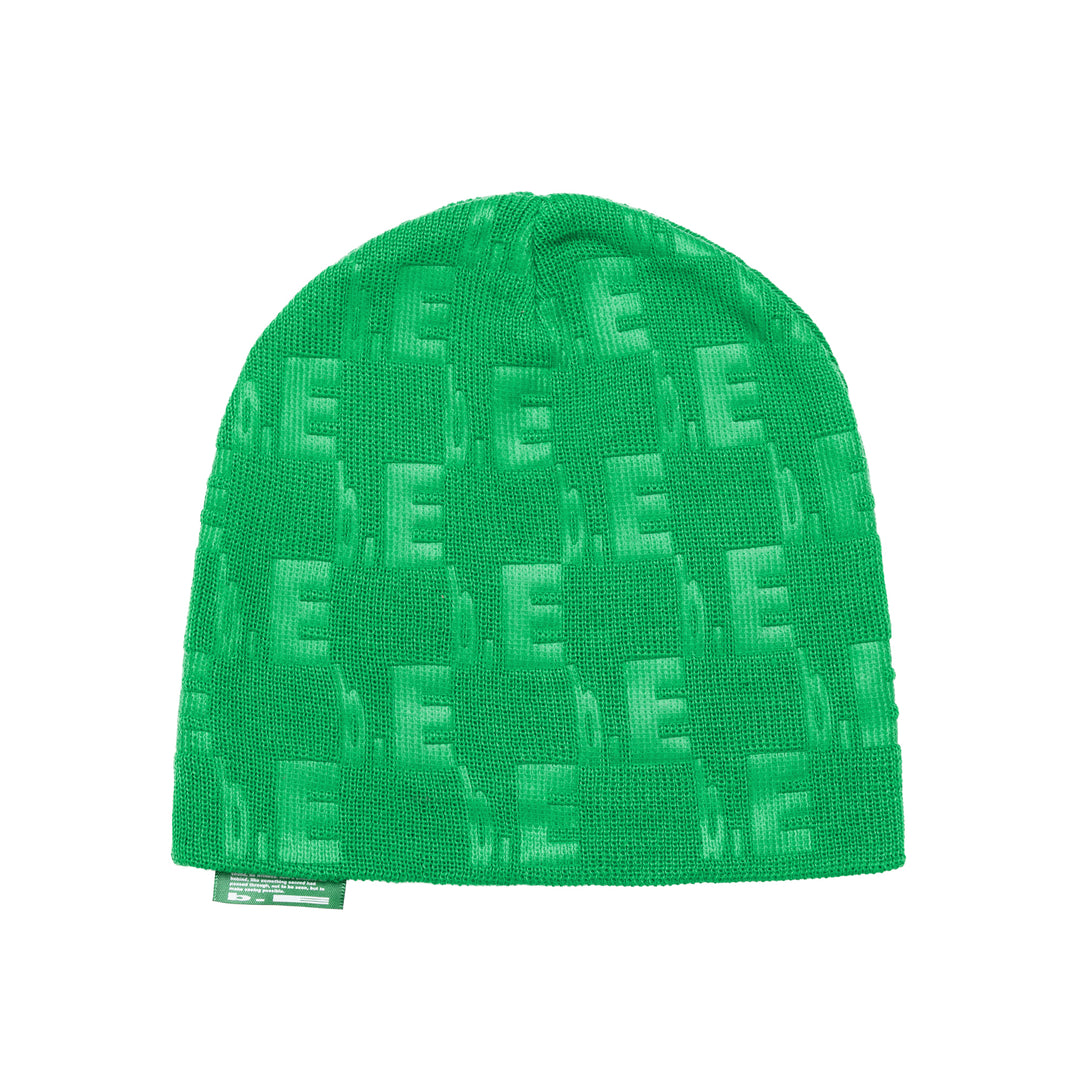 Checkered Logo Emboss Beanie (Green)