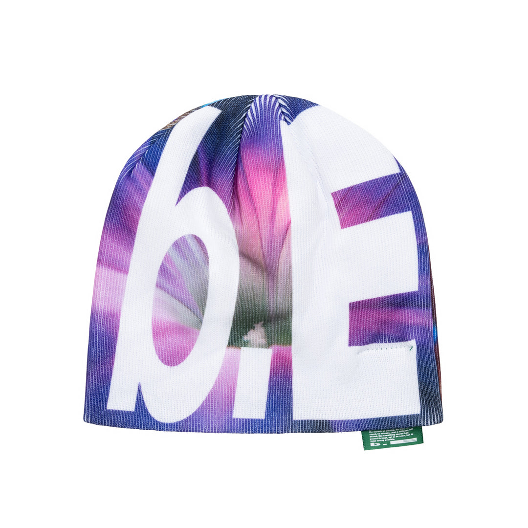 Fish Flower Beanie (Brown / Purple)