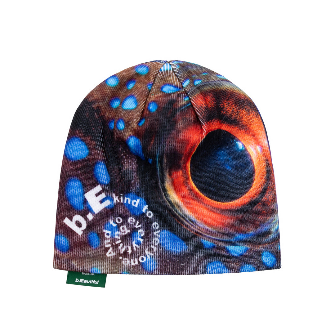 Fish Flower Beanie (Brown / Purple)