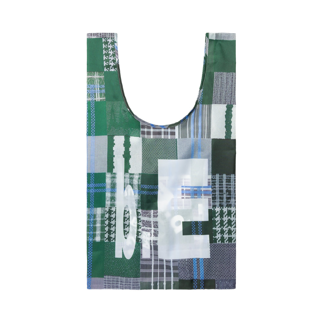 Green Mix Checker Reusable Bag Standard (Green / White)