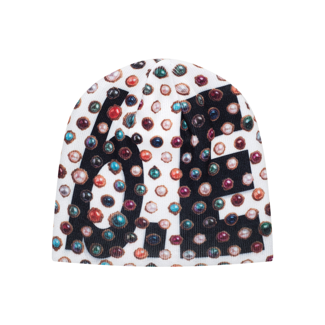 Jewel Beanie (White / Black)
