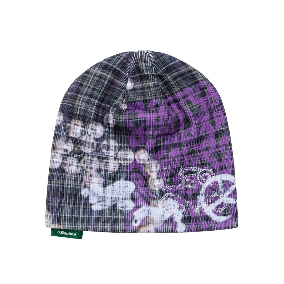 b.Eautiful x LEO GON’DO Plaid Beanie (Grey)