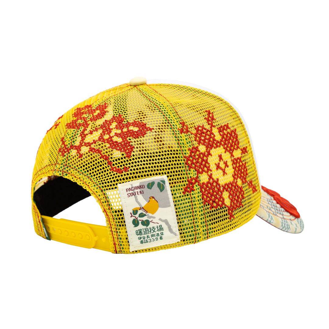 b.Eautiful x Office Kiko Bi Foam Trucker Hat (Mustard / Cherry)