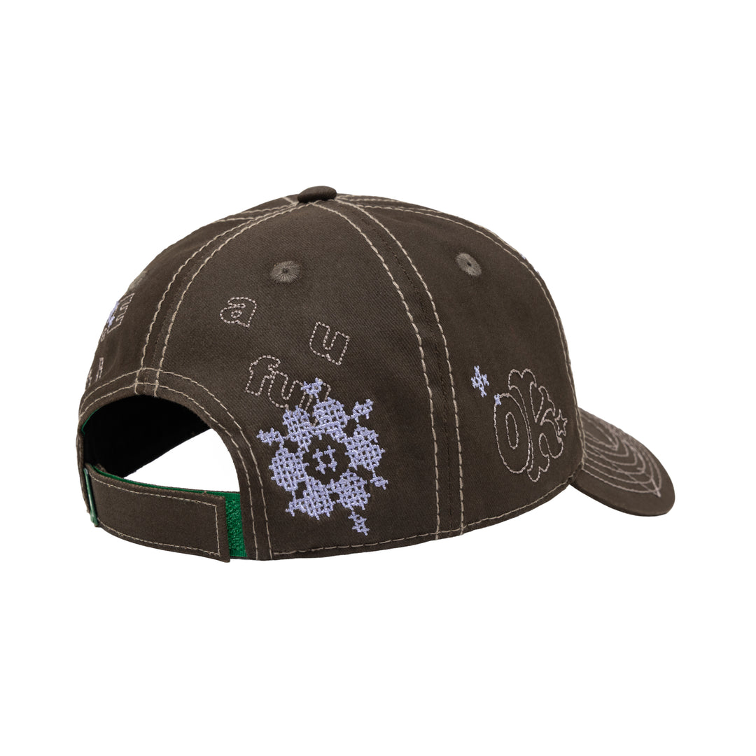 b.Eautiful x Office Kiko Vapor Low Profile Hat (Washed Charcoal / Lavender)