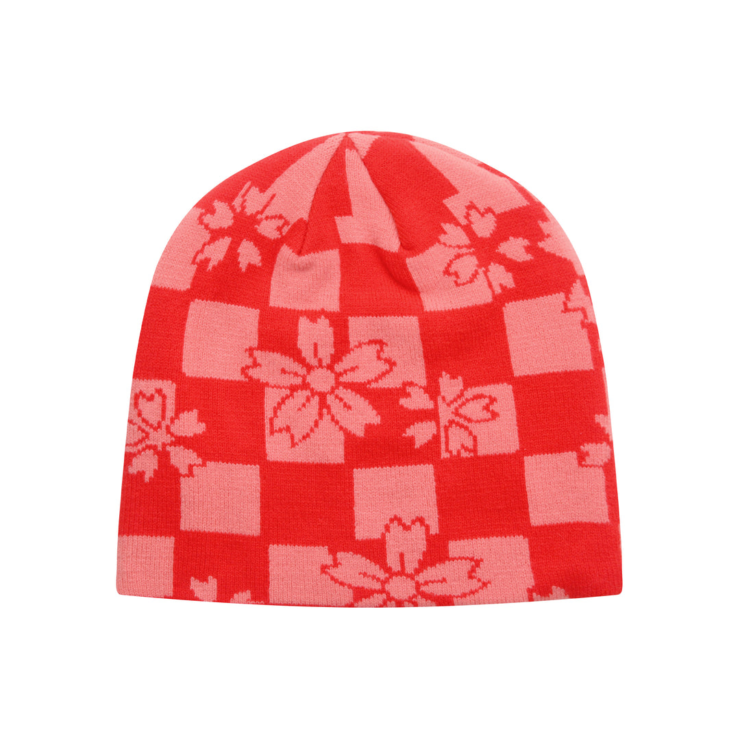 Sakura Checker Beanie (Red)