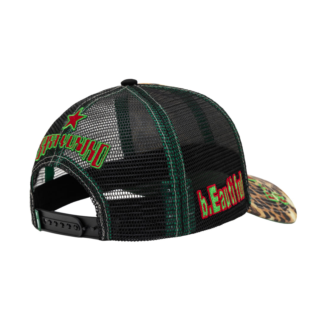 b.Eautiful x Sara Yukiko Biyu Trucker Hat (Leopard / Black)