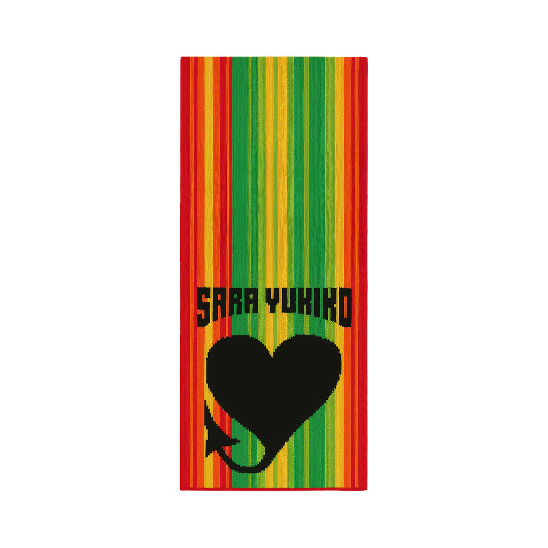 b.Eautiful x Sara Yukiko Infinity Knit Scarf (Red / Rainbow)