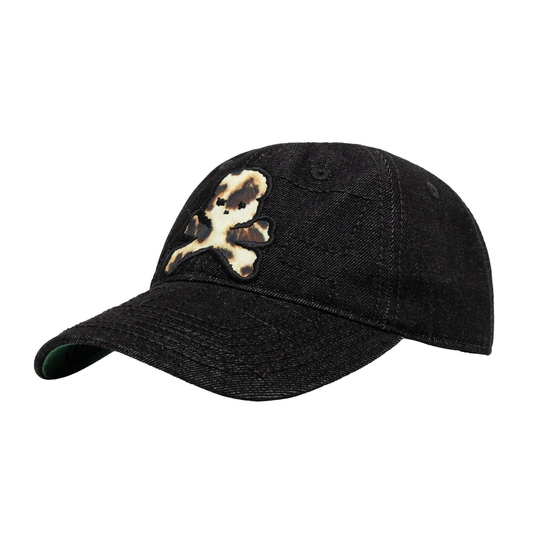 b.Eautiful x Sara Yukiko Vapor 6 Panel Hat (Black Denim / Leopard)