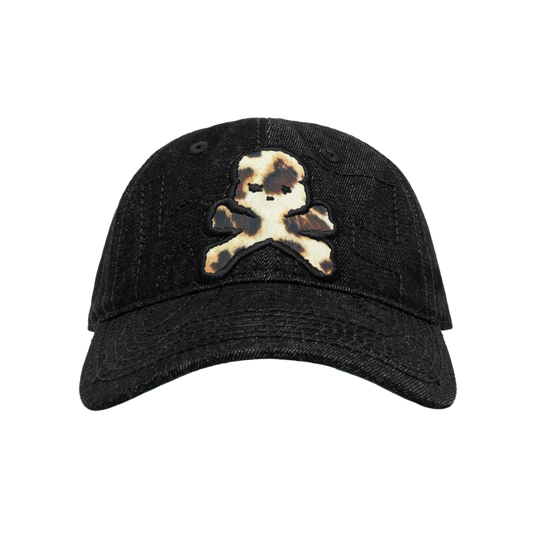 b.Eautiful x Sara Yukiko Vapor 6 Panel Hat (Black Denim / Leopard)
