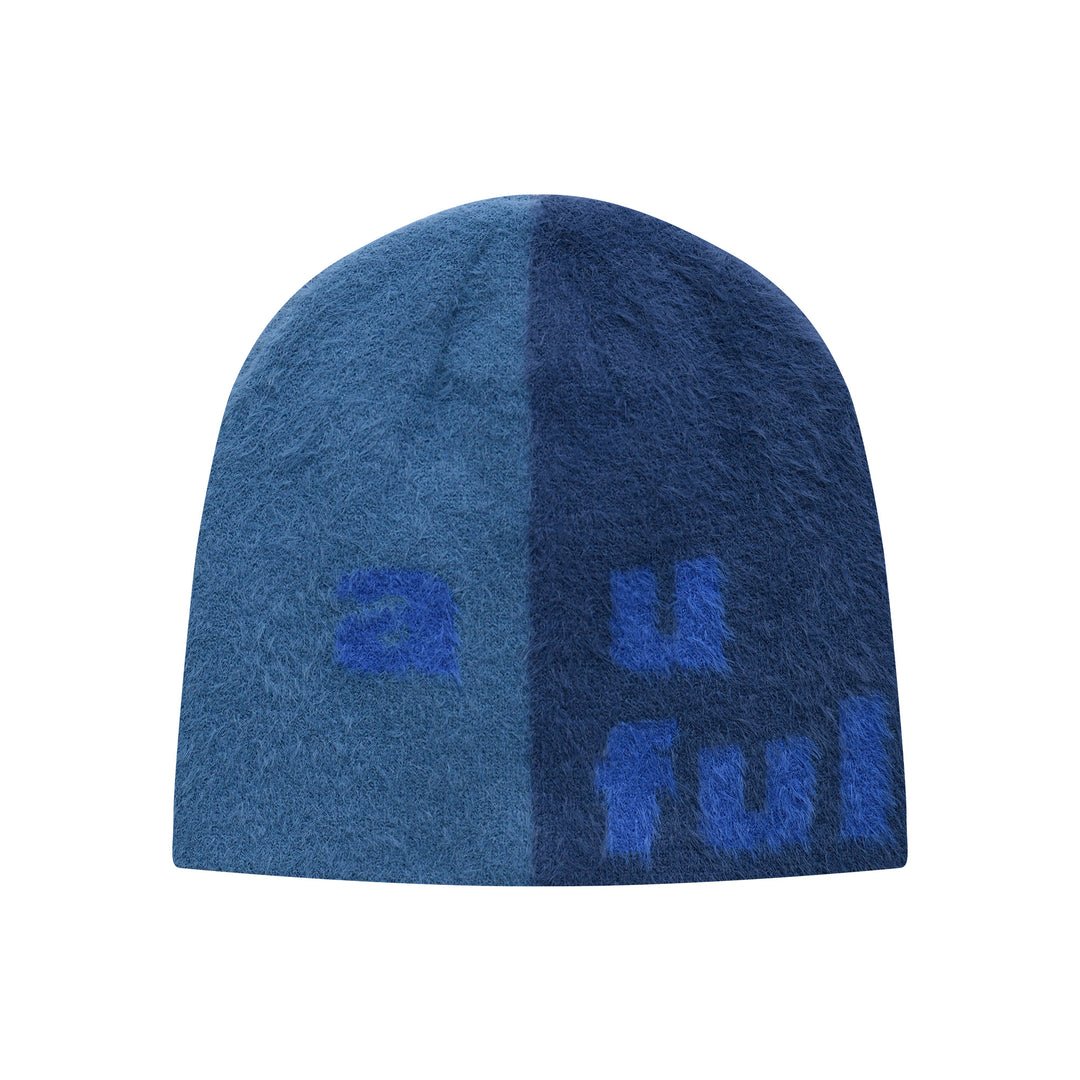 Split Mohair Beanie (Deep Blue)