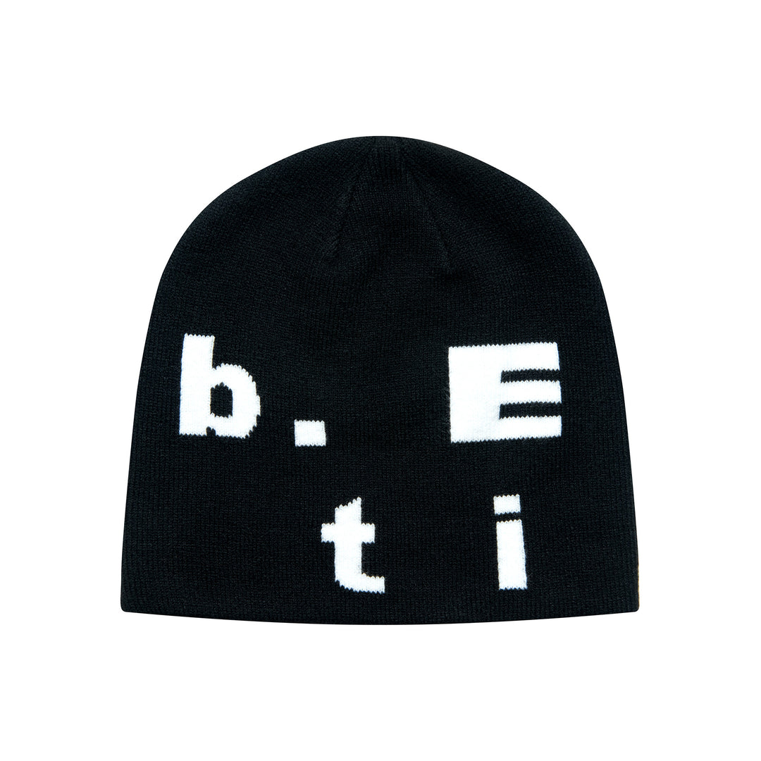 Stacked Logo Beanie (Black)