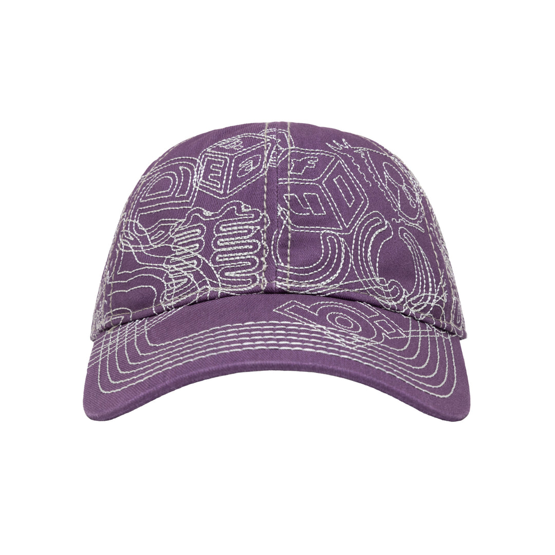 Stitch Mania 6 Panel Hat (Washed Purple / Silver)