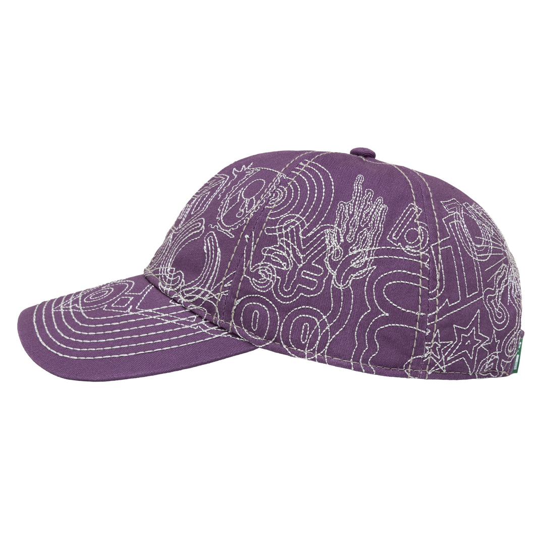Stitch Mania 6 Panel Hat (Washed Purple / Silver)