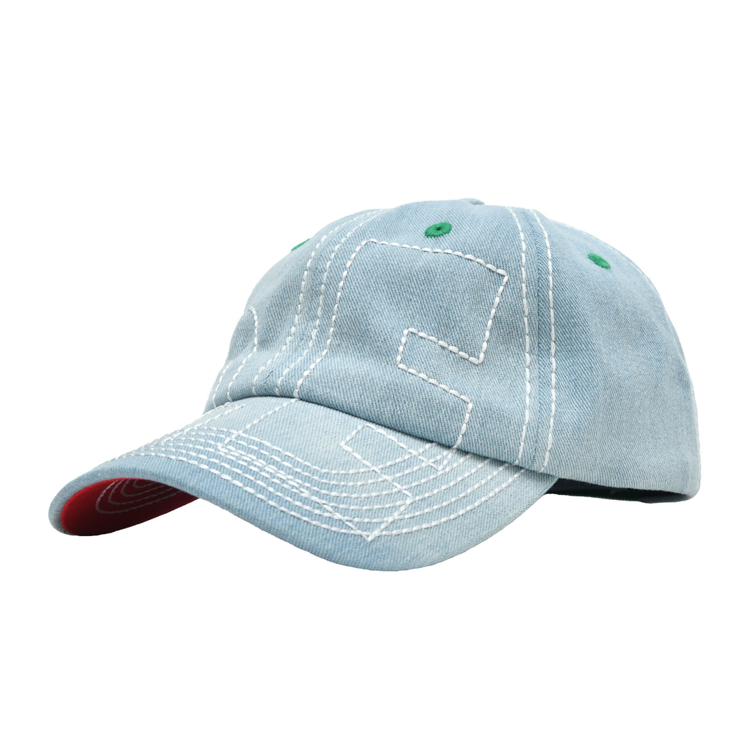 Vapor 6 Panel Hat (Light Denim/White)