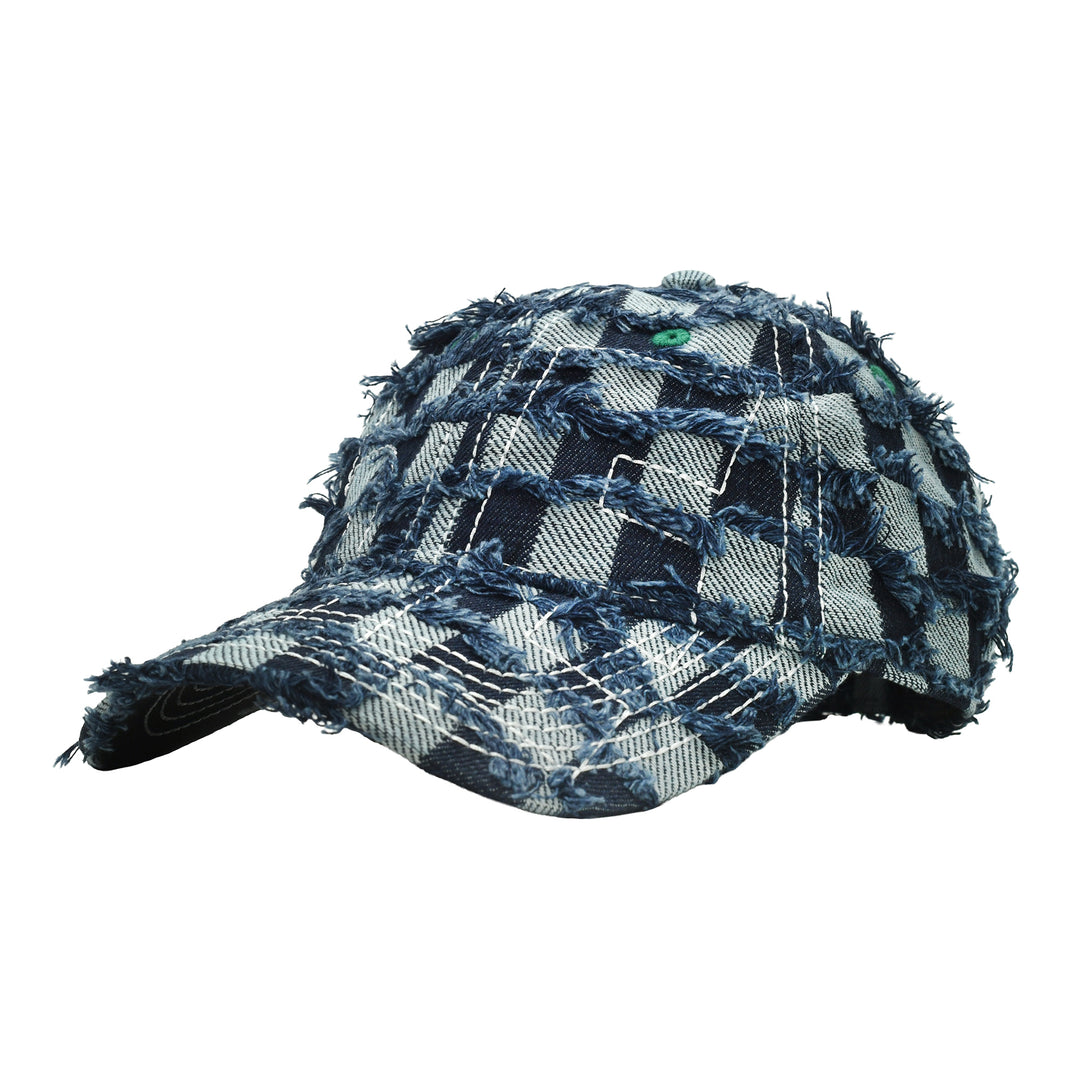 Vapor 6 Panel Hat (Navy Checker Denim)