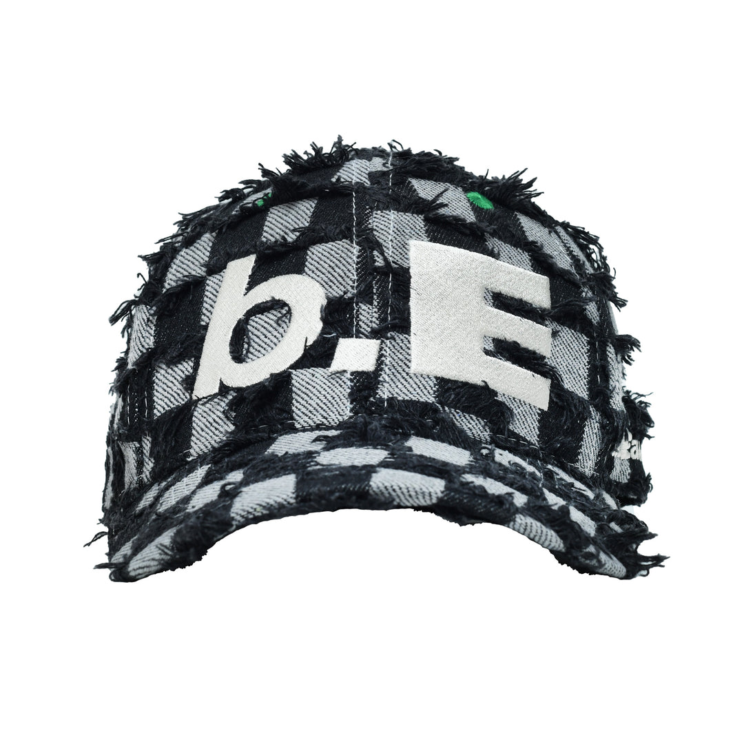 b.E Hat (Black Checker Denim)