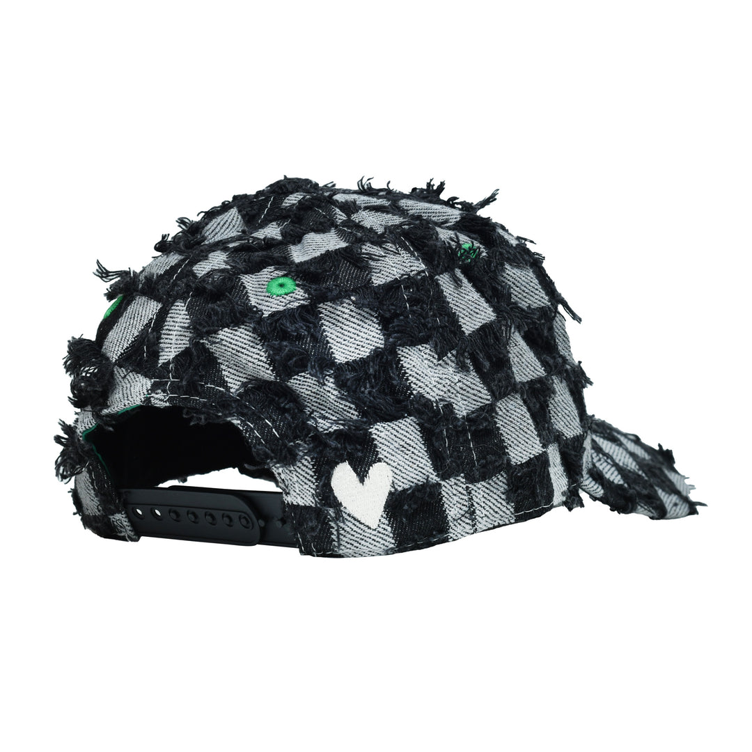 b.E Hat (Black Checker Denim)