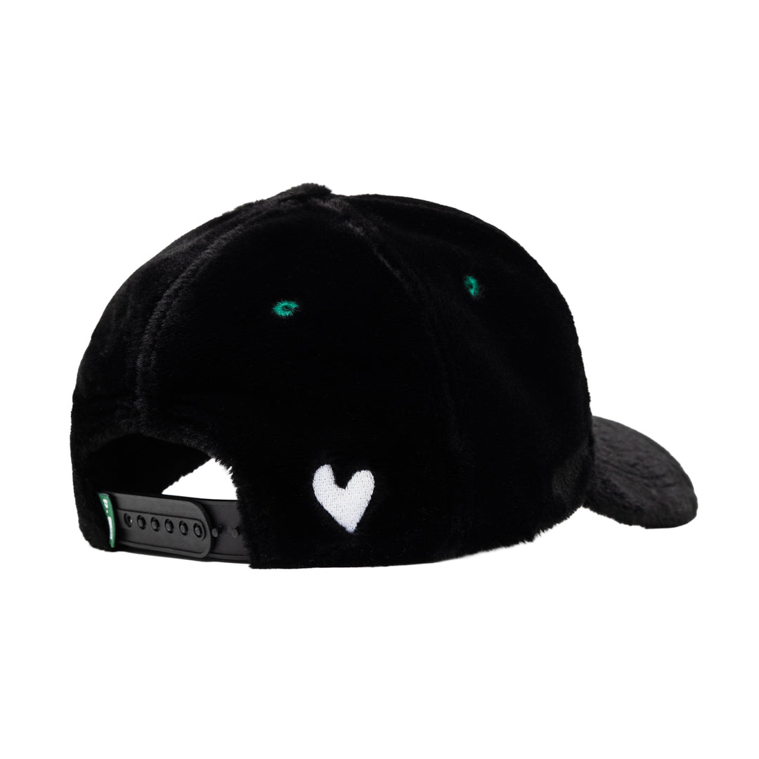 b.E Hat (Black Plush / White)