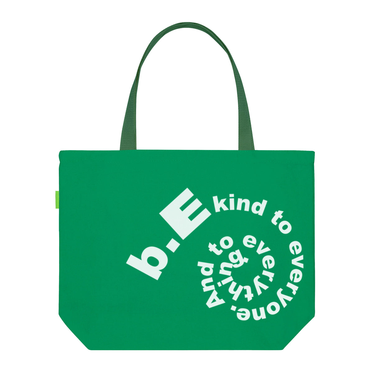 b.E kind Tote (Green/White)