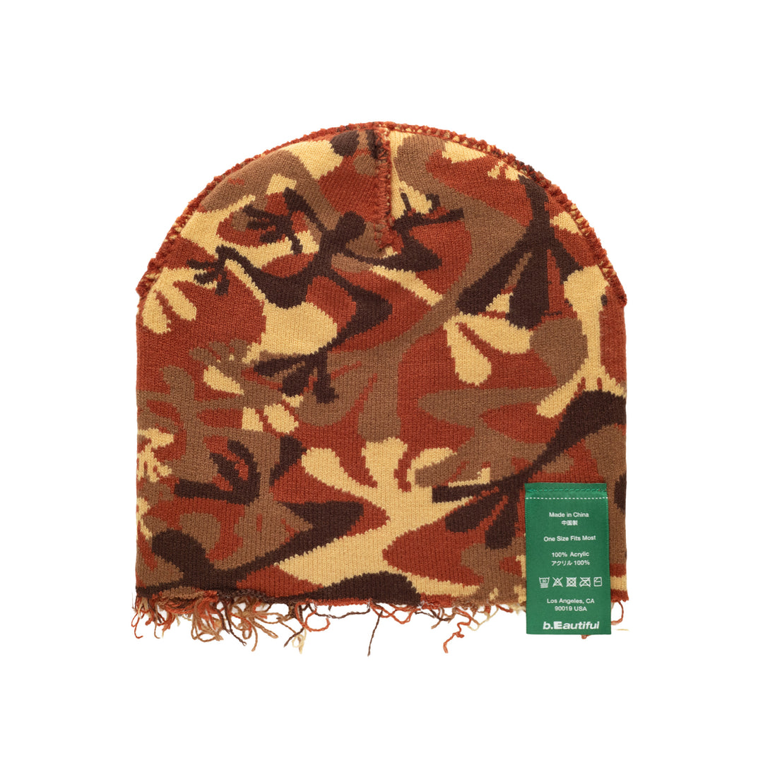 b.e Camo Beanie (Sand / Brown)