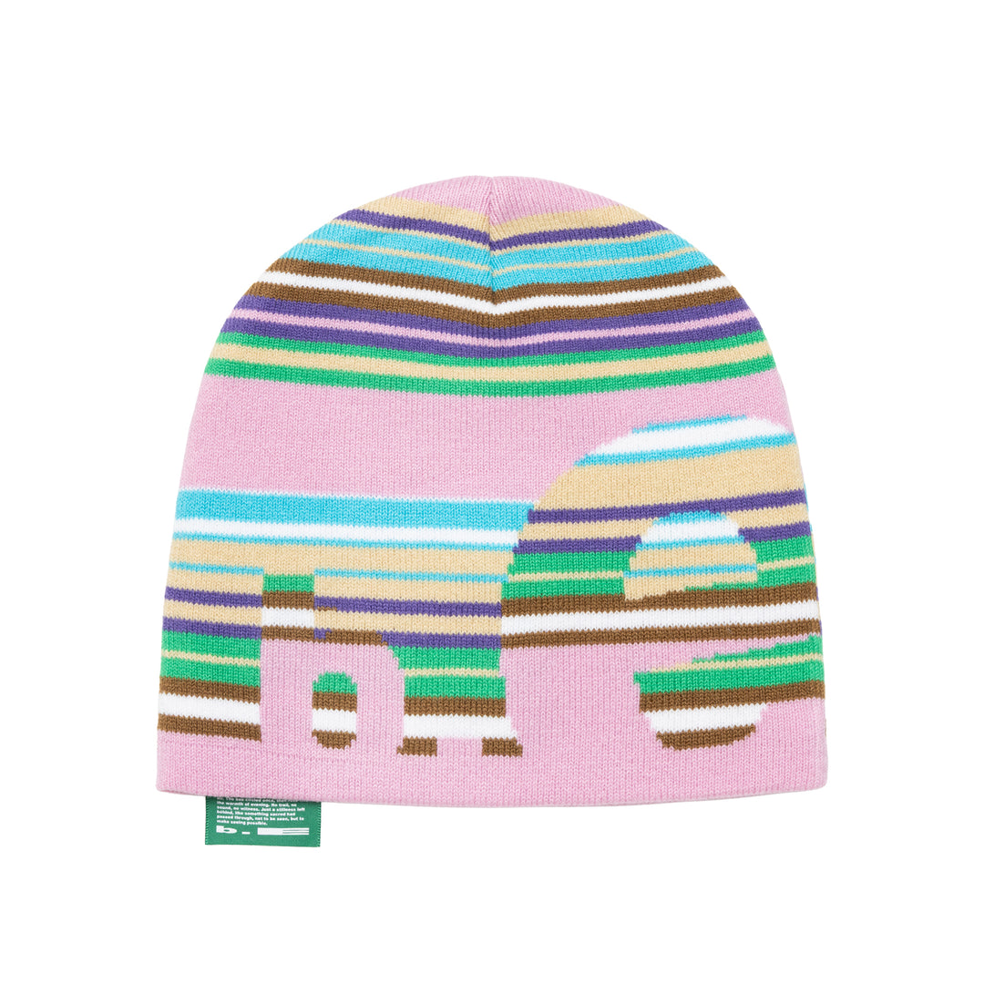 b.e Stripe Beanie (Pink / Multi)