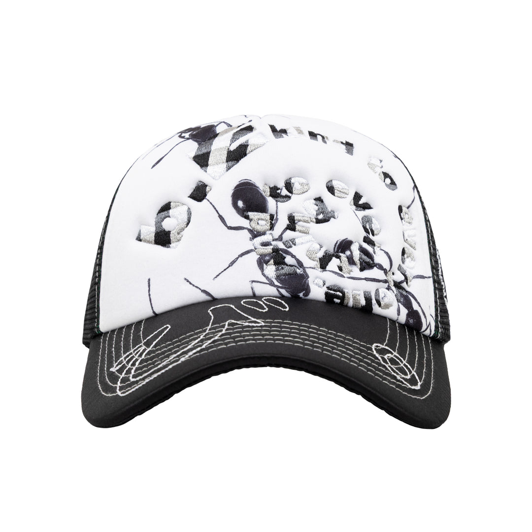 b.i Foam Trucker Hat (Black Satin / Ants)